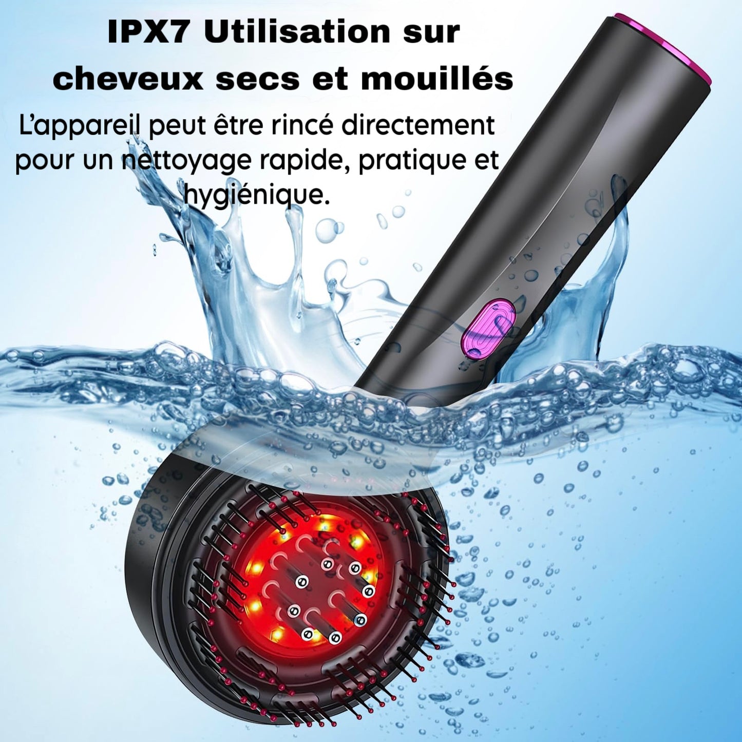 Brosse de Massage  Capillaire avec Lumière Rouge